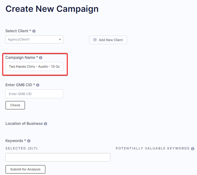 Campaign name